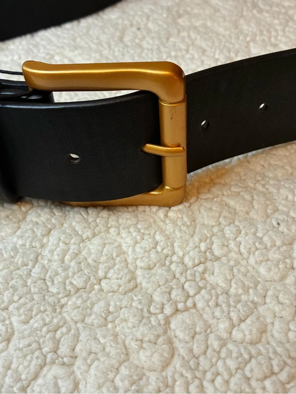 Princess Polly Black Belt with Gold Buckle